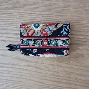 Vera Bradley Bi-fold Wallet Versailles Floral with Coin Purse and Keychain